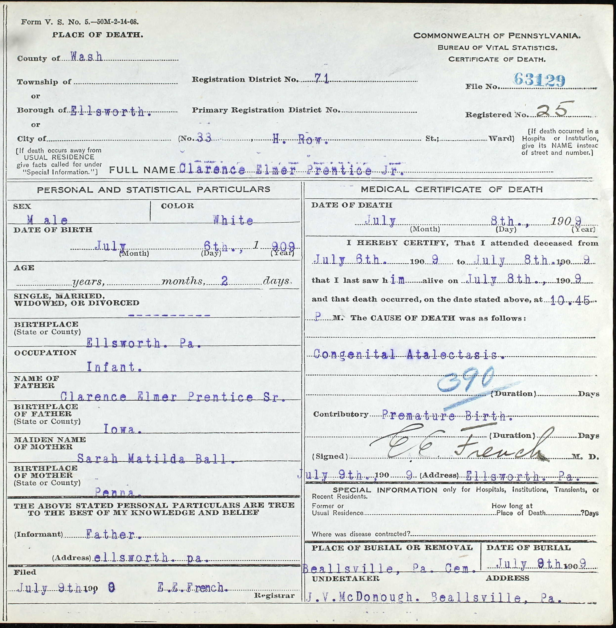 Clarence Elmer Prentice Jr
